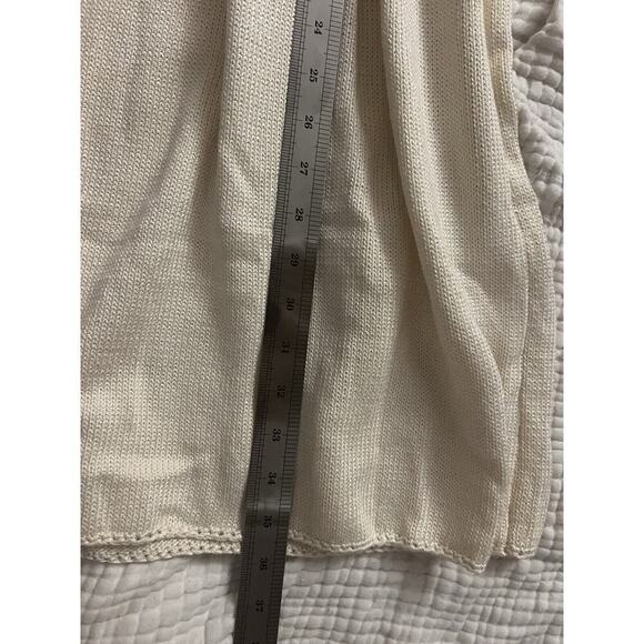 Vintage Pat Sandler Wellmore Knit Dress Cut Out Lace Puff Sleeve Cream Size 4 - Picture 7 of 9